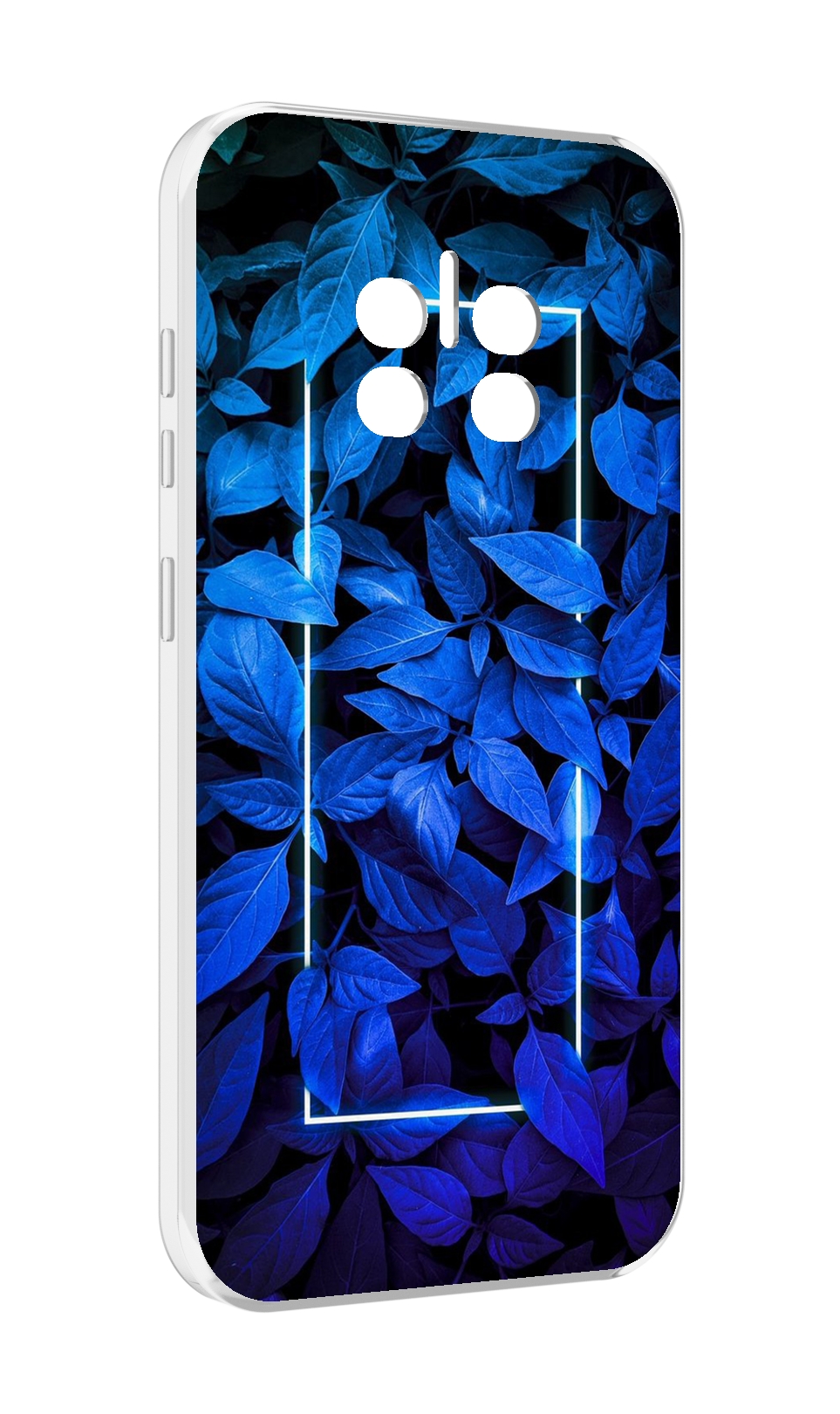 

Чехол MyPads голубые цветочки неон для Doogee V11, Прозрачный, Tocco