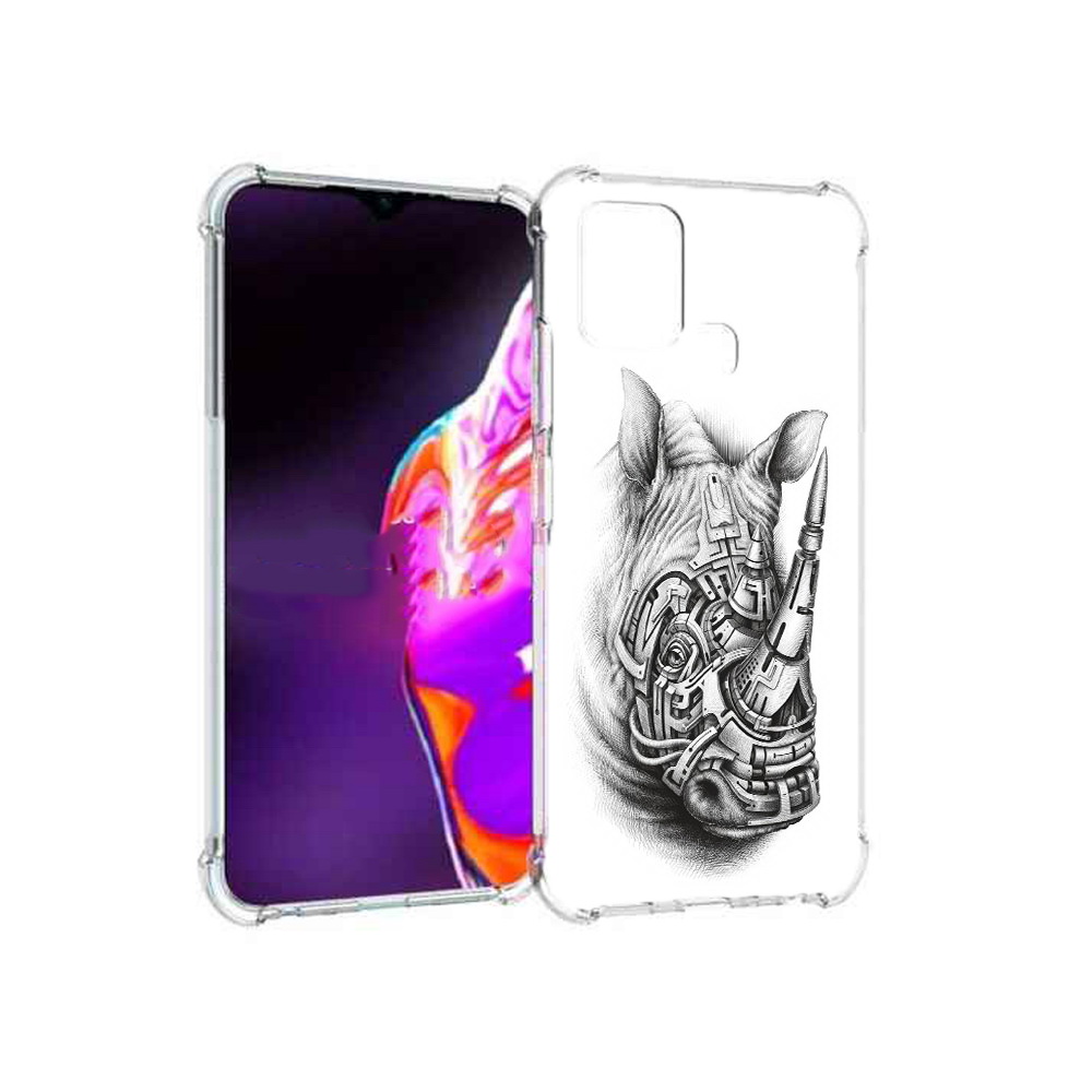 

Чехол MyPads Tocco для Infinix Hot 10s стальной носорог, Прозрачный, Tocco