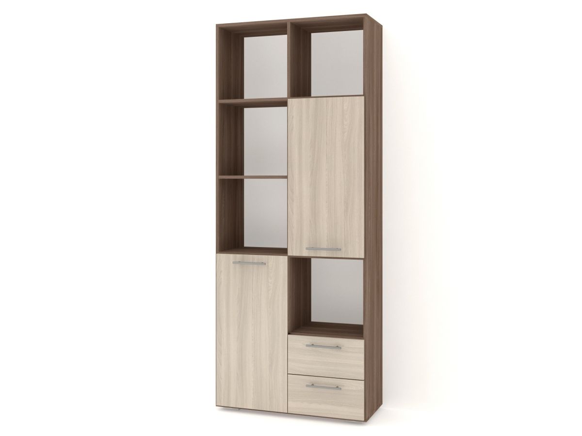 

Стеллаж Бриз-2.07 ШxГxВ 808*352*2016 Мегамебель Мегамебель, Коричневый;бежевый