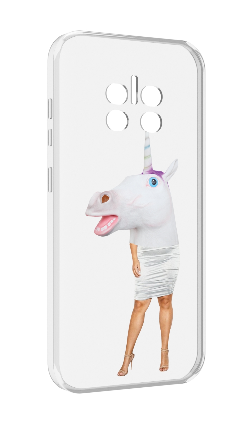 

Чехол MyPads голова-единорога для Doogee V11, Прозрачный, Tocco