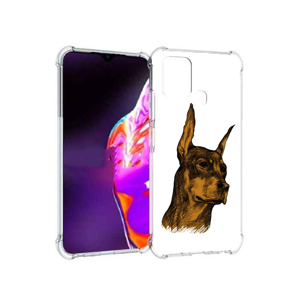 

Чехол MyPads Tocco для Infinix Hot 10s скетч доберман, Прозрачный, Tocco