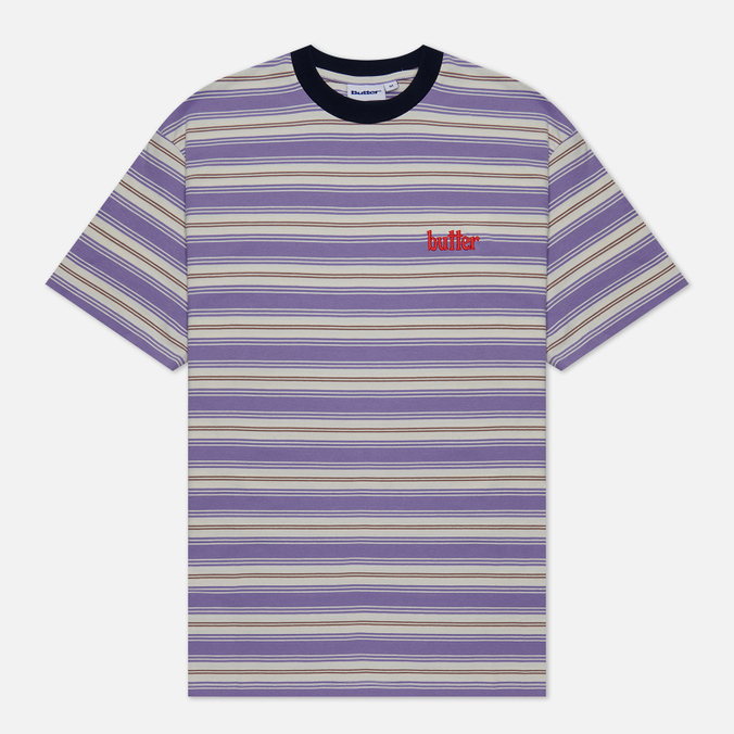 

Футболка мужская Butter Goods Cliff Stripe фиолетовая XL, Cliff Stripe