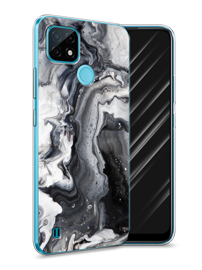 

Чехол Awog на Realme C21 "Бело-черные сложные полосы", Разноцветный, 254950-3