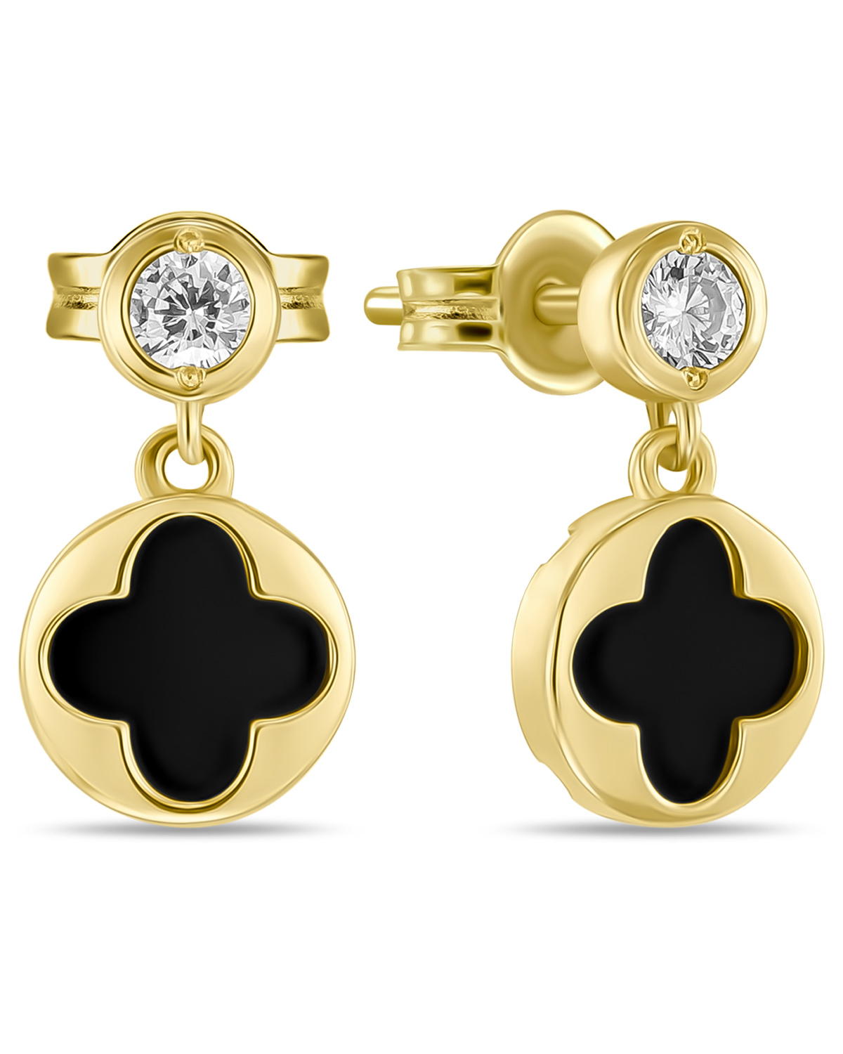 

Серьги подвески из золота MIUZ Diamonds (Московский ю.завод) E2020-098058-OX, оникс/фианит, E2020-098058-OX