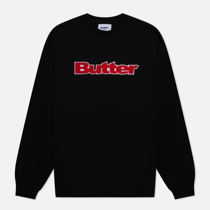 

Свитшот мужской Butter Goods Chenille Logo Crew Neck черный XL, Chenille Logo Crew Neck