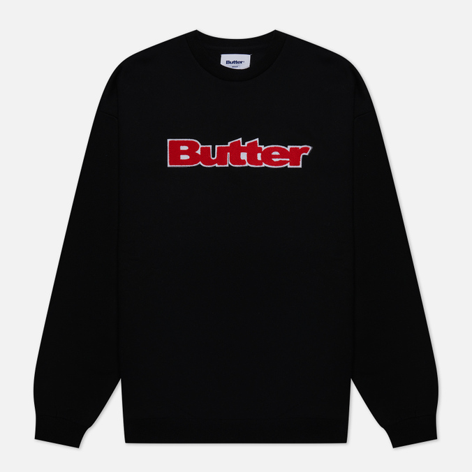 

Свитшот мужской Butter Goods Chenille Logo Crew Neck черный L, Chenille Logo Crew Neck