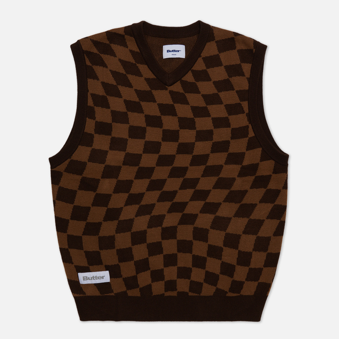 

Жилет мужской Butter Goods Checker Knit коричневый S, Checker Knit