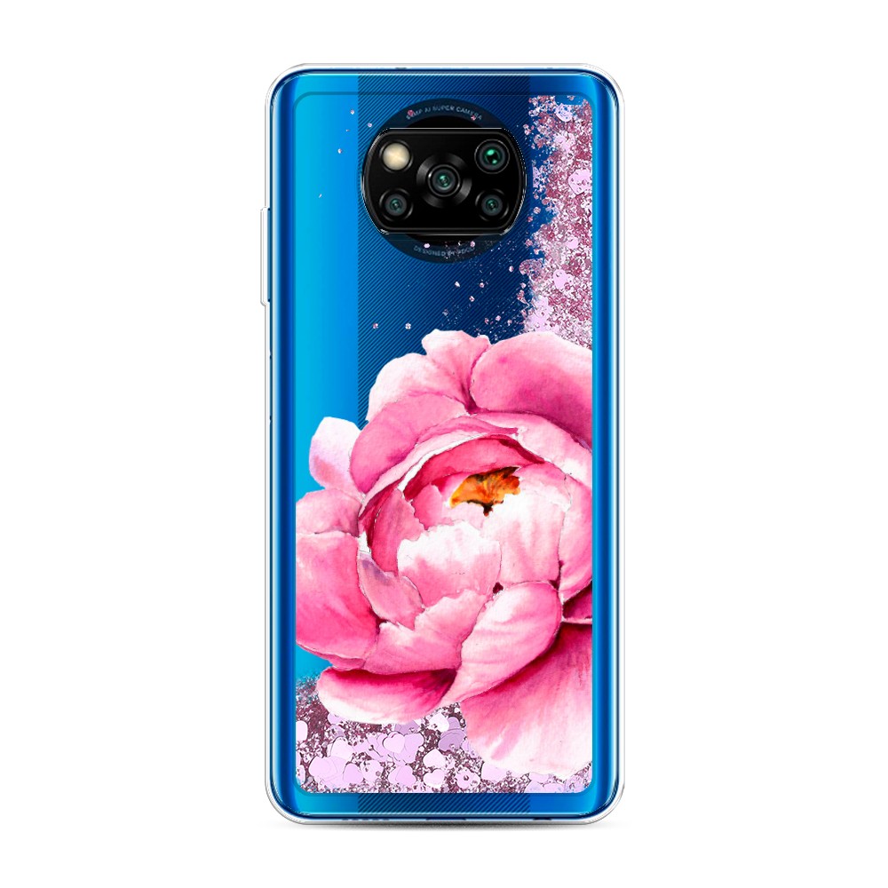 

Жидкий чехол с блестками "Прекрасный пион" на Xiaomi Poco X3 NFC, 39294-1