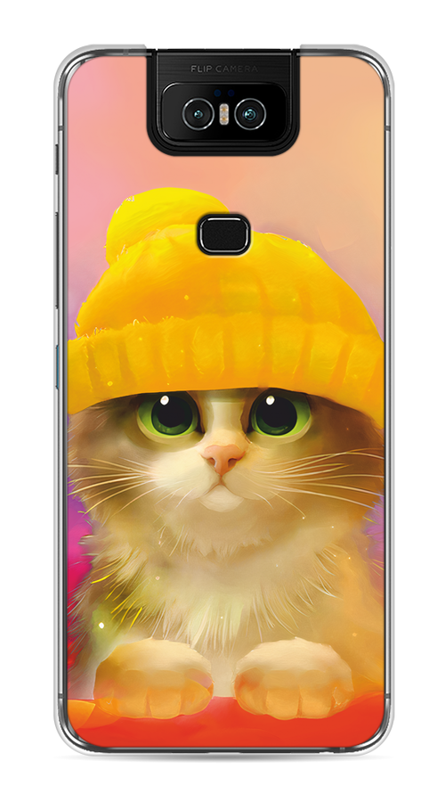 

Чехол Awog на Asus Zenfone 6 ZS630KL "Котенок в желтой шапке", Желтый, 43950-2