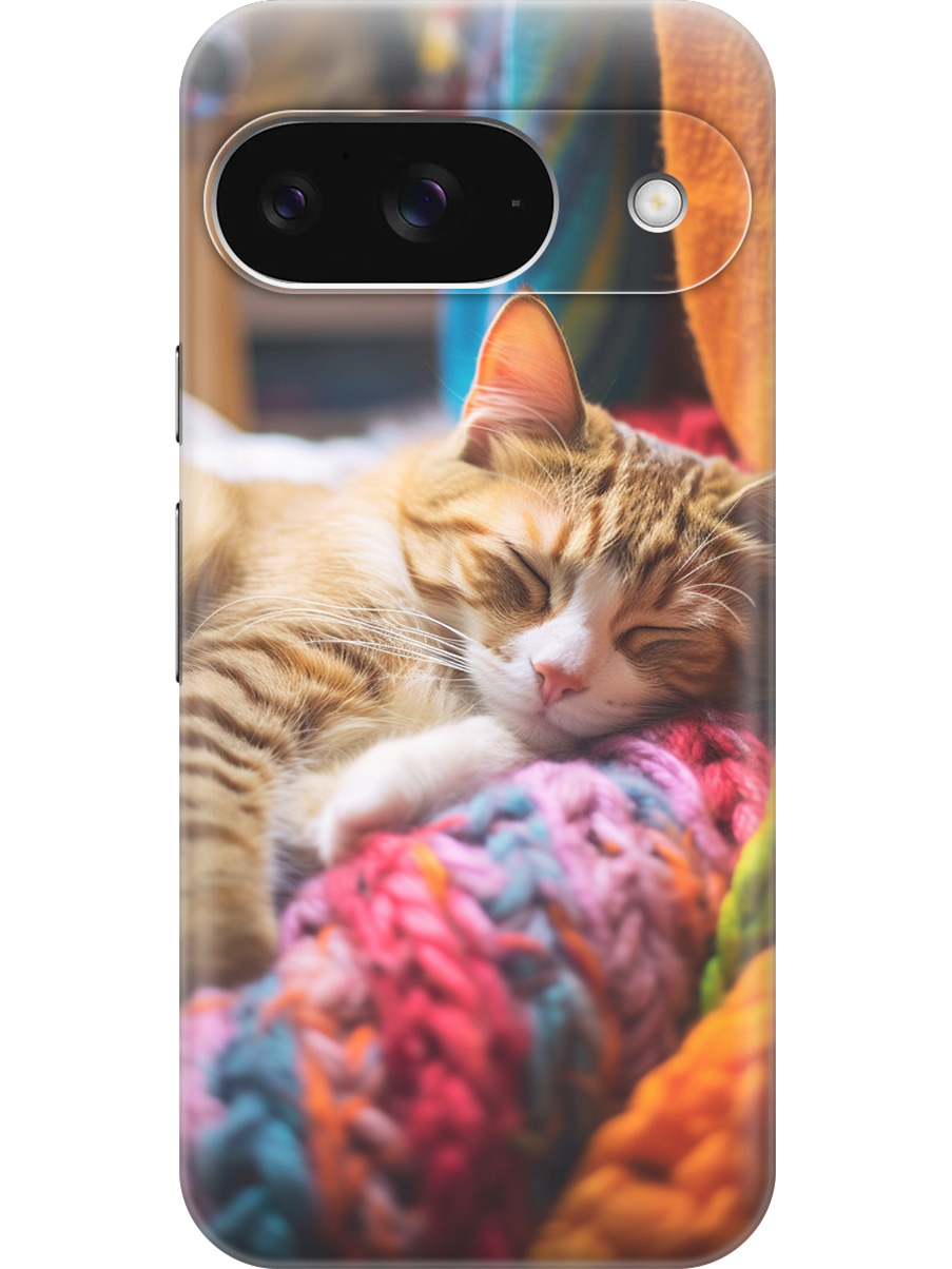 

Силиконовый чехол на Google Pixel 9 с принтом "Котик на пледе", Прозрачный;белый;желтый;розовый, 784809711