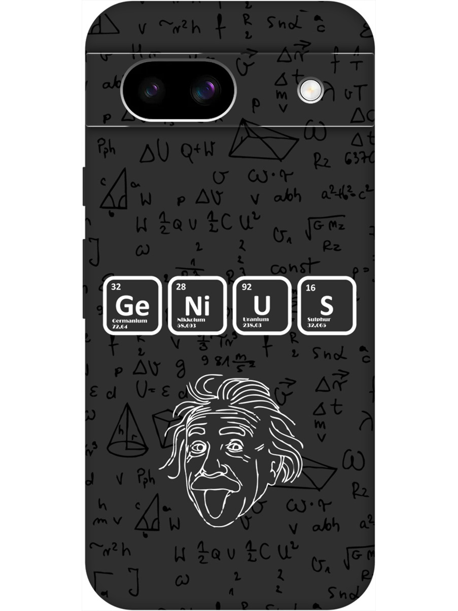 

Силиконовый чехол на Google Pixel 8a с принтом "Гений" матовый черный, 784809162