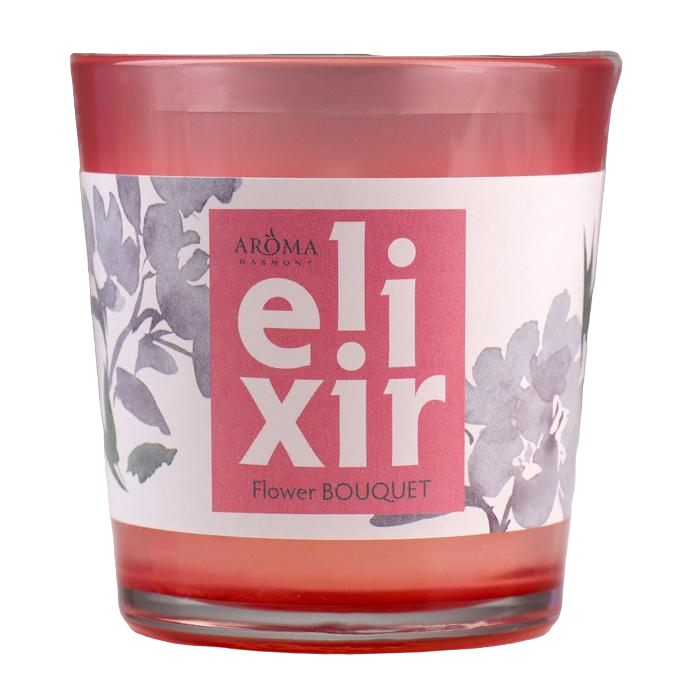 фото Свеча ароматическая в стакане elixir flower bouquet, 140 гр. aroma harmony