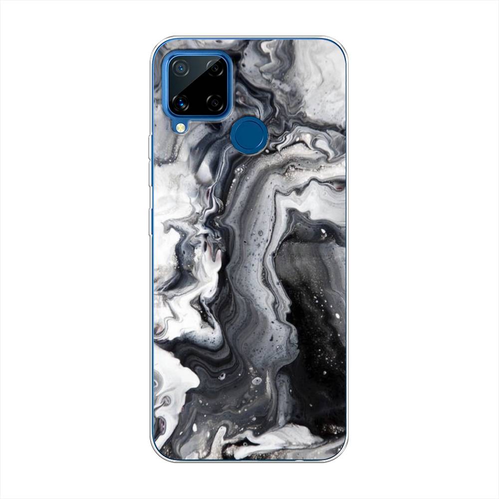 

Чехол Awog на Realme C15 "Бело-черные сложные полосы", Разноцветный, 255050-3