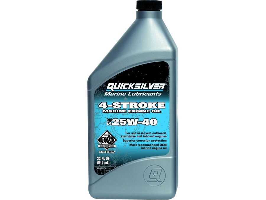 Моторное масло Quicksilver 4-Stroke Marine Engine Oil 858048QE1 25W40 1л