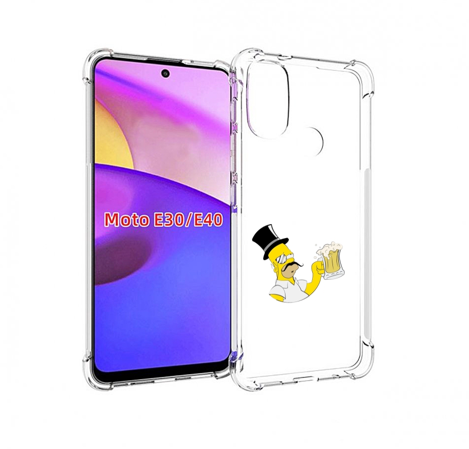 

Чехол бампер MyPads гомер-с-напитком для Motorola Moto E30., Прозрачный, Tocco