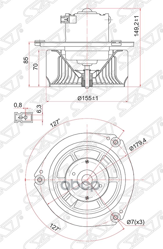 

Мотор Отопителя Салона Nissan Atlas F23 93-99 24v (Rhd) Sat арт. ST-27220-0T100