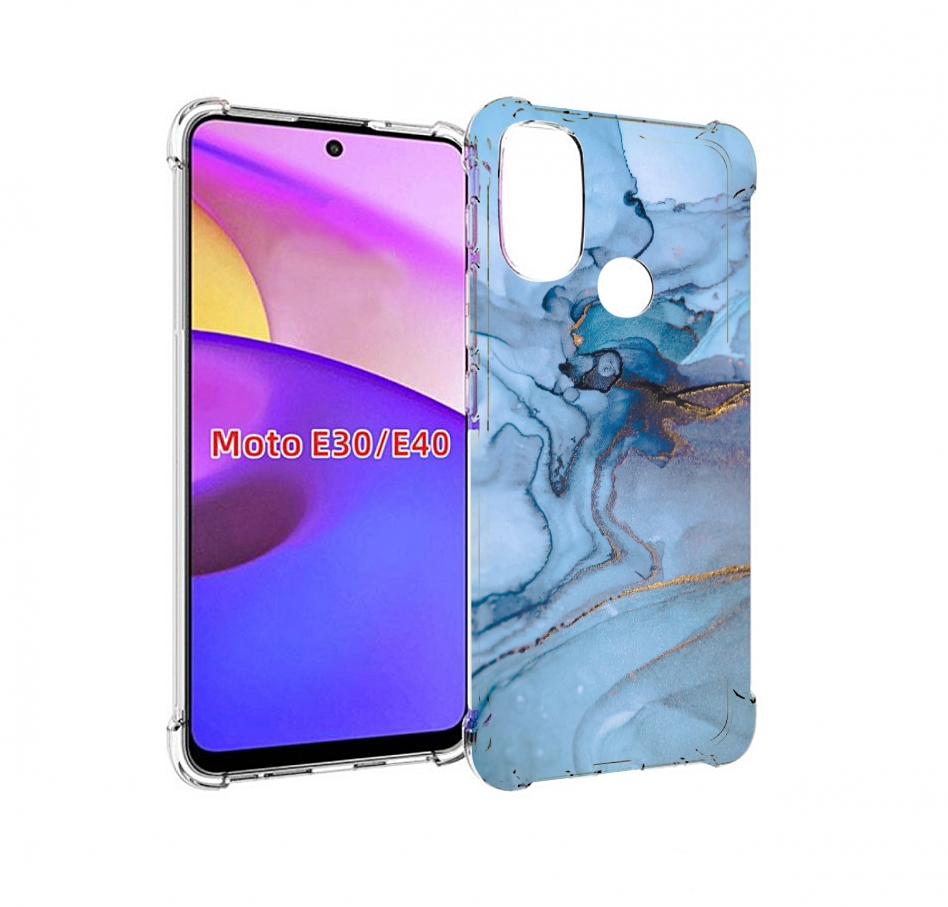 

Чехол бампер MyPads голубой мрамор для Motorola Moto E30., Прозрачный, Tocco