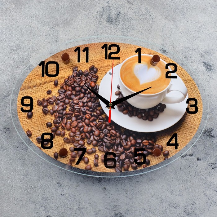 фото Часы настенные, серия: кухня, "чашка с кофе", 30х30 см, микс nobrand
