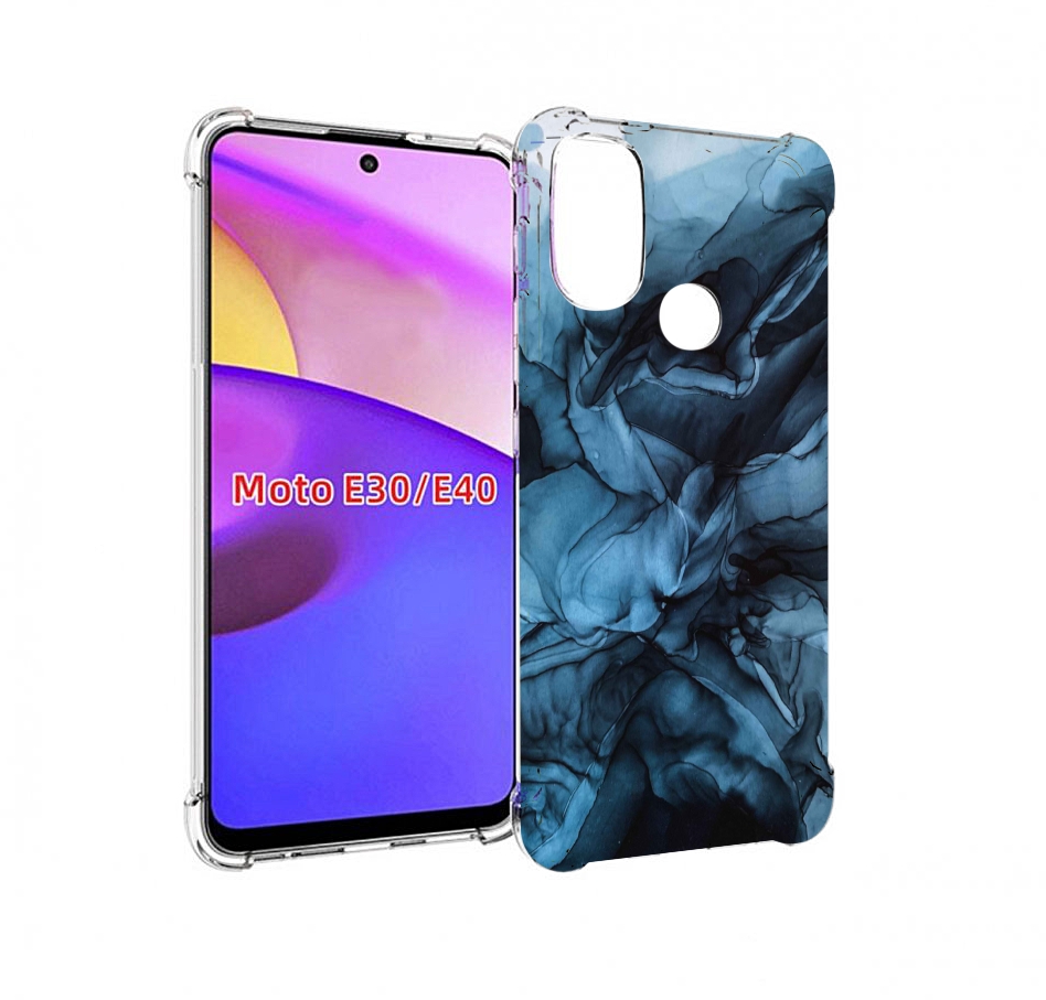 

Чехол бампер MyPads голубой дымок для Motorola Moto E30., Прозрачный, Tocco
