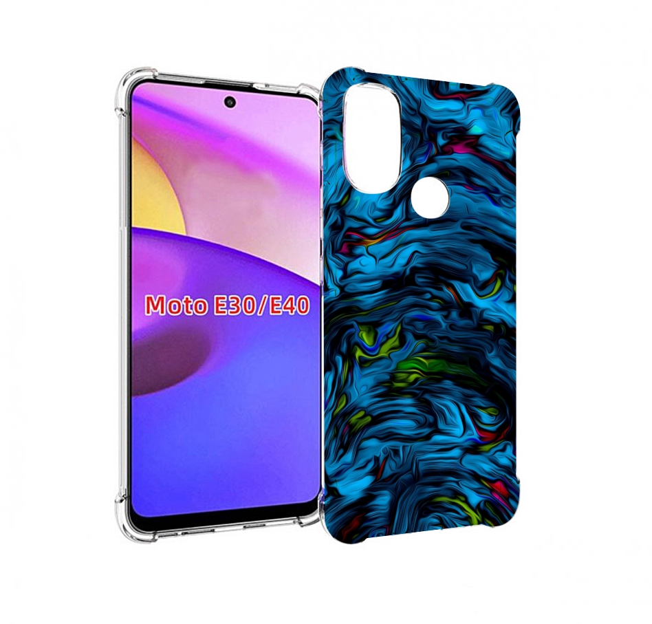 

Чехол бампер MyPads голубая краска в темноте для Motorola Moto E, Прозрачный, Tocco