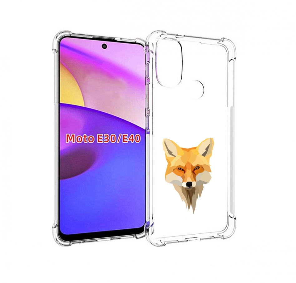 

Чехол бампер MyPads голова-лисы для Motorola Moto E30., Прозрачный, Tocco