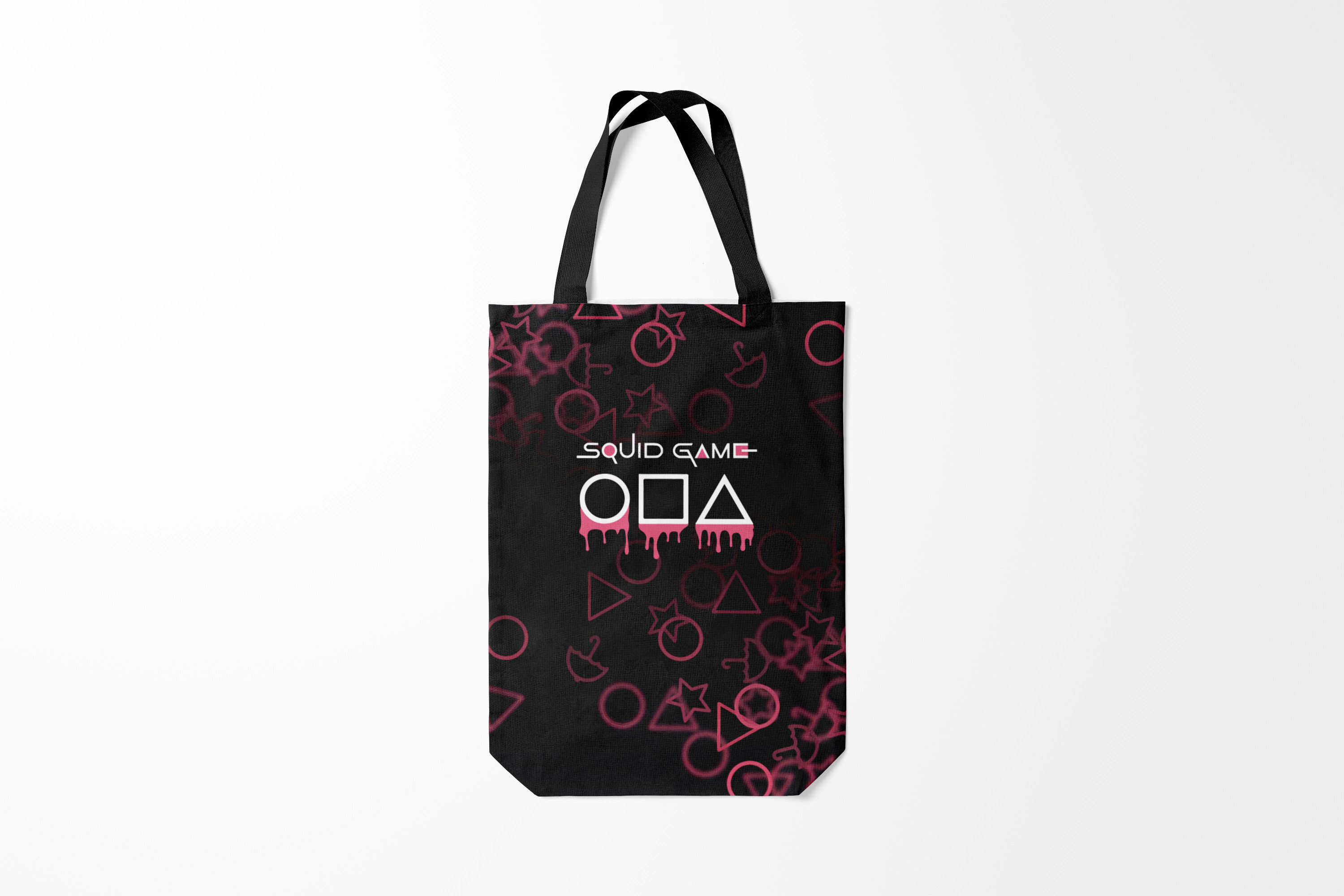

Сумка шoппер унисекс Burnettie Игра в кальмара Squid Game Pattern., черный, Игра в кальмара Squid Game Pattern.