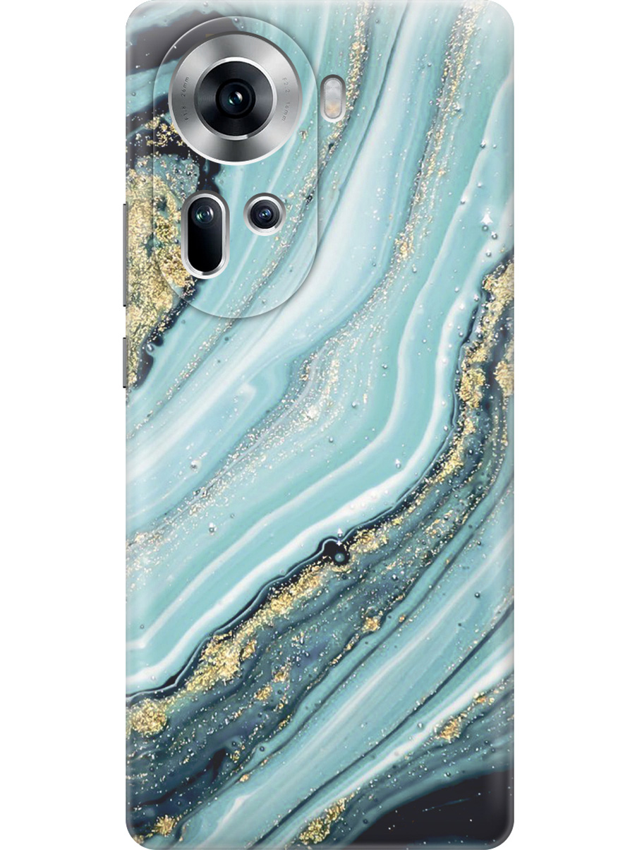 

Силиконовый чехол на Oppo Reno11 с принтом "Зеленый мрамор", Прозрачный;белый;зеленый, 782630631