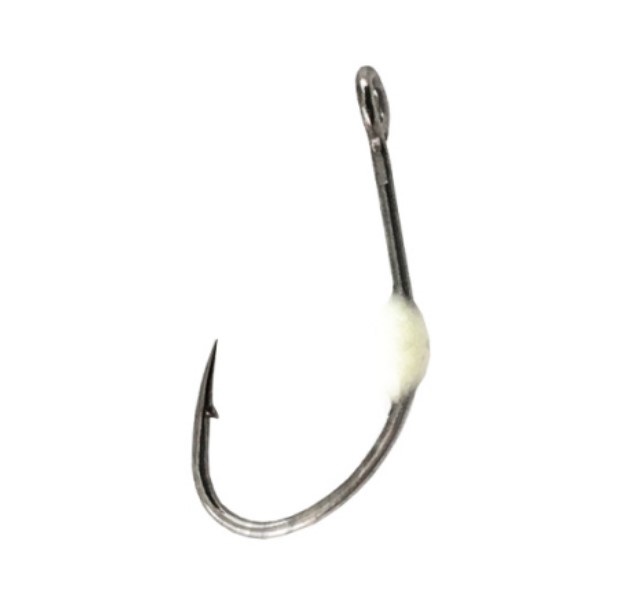 

Одинарные крючки LureMax Chod Hook №44, с колечком, загнутое острие, с бородкой, с каплей, Серебристый, Trout LT37 #4 Phospho