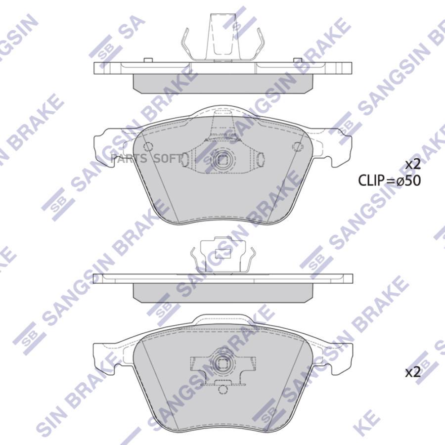 

Колодки тормозные VOLVO XC90 02 передние 1шт SANGSIN BRAKE SP4363