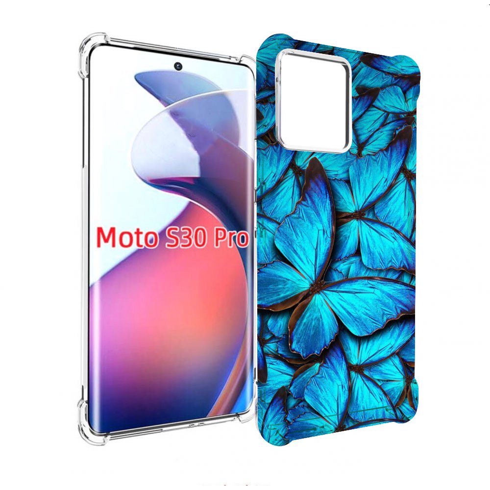 

Чехол MyPads бирюзовые бабочки для Motorola Moto S30 Pro, Прозрачный, Tocco