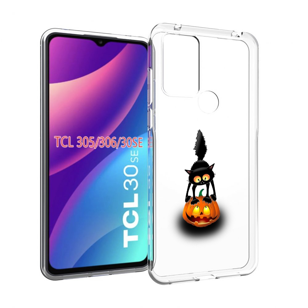 

Чехол MyPads Котик с тыквой для TCL 30SE/305/306/30E, Tocco