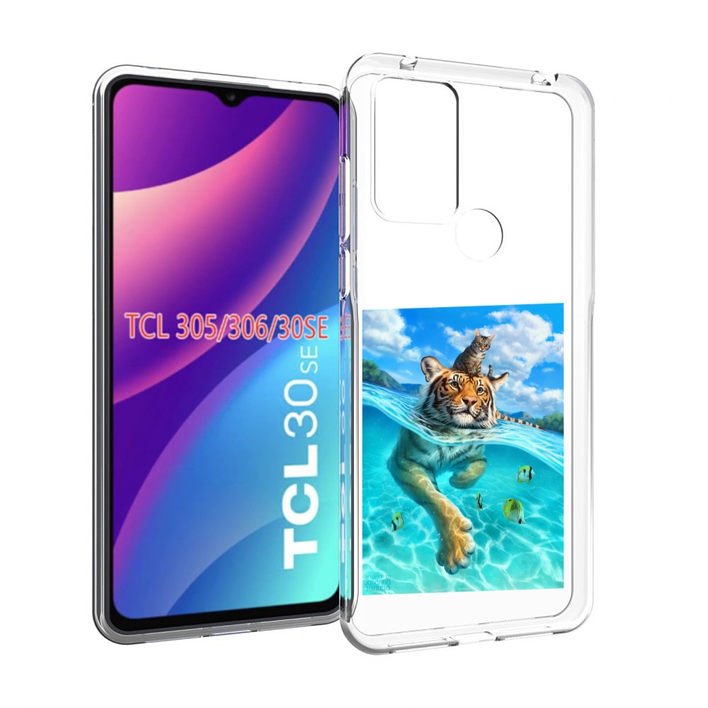 

Чехол MyPads Кот-на-тигре для TCL 30SE/305/306/30E, Tocco