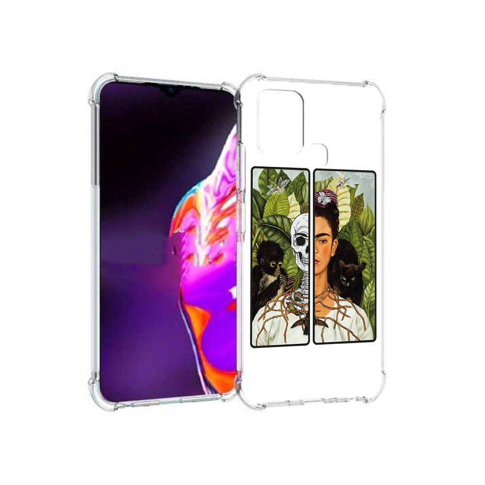

Чехол MyPads Tocco для Infinix Hot 10s сдвоенная картинка девушка скелет, Прозрачный, Tocco