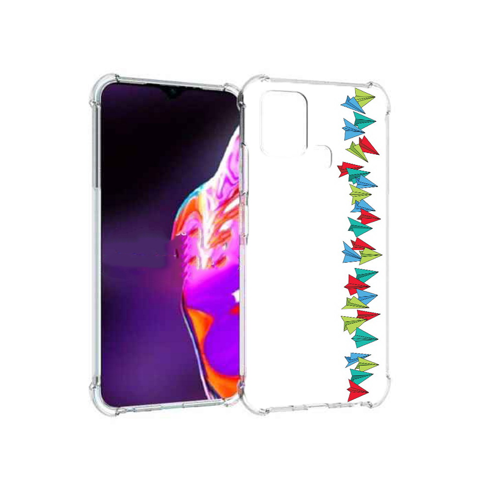 

Чехол MyPads Tocco для Infinix Hot 10s самолетики из листочков, Прозрачный, Tocco