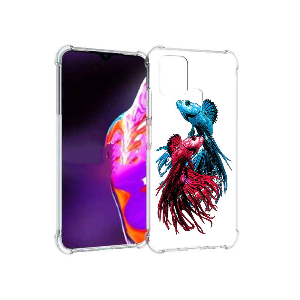

Чехол MyPads Tocco для Infinix Hot 10s рыбы петушки, Прозрачный, Tocco