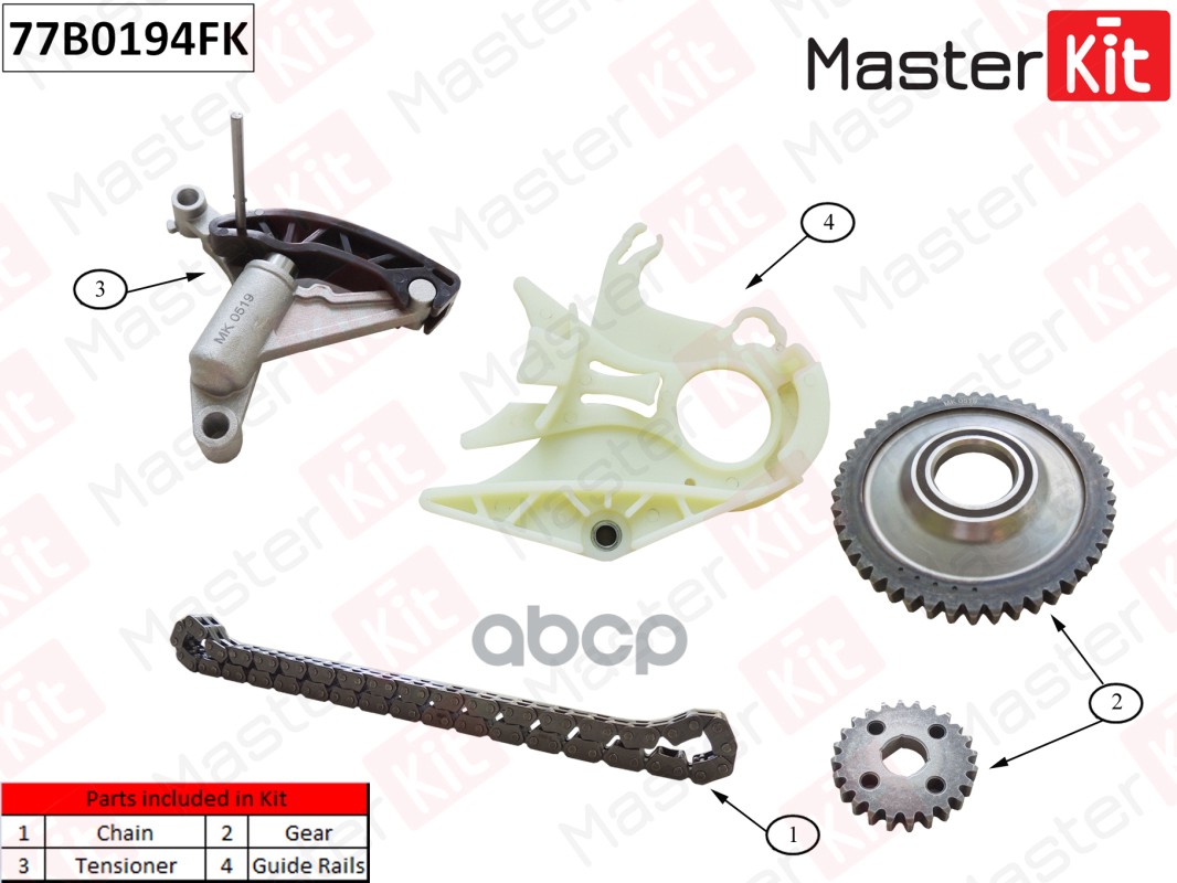 

Комплект Цепи Привода Масляного Насоса Bmw F20 F30 N20 MasterKit арт. 77b0194fk