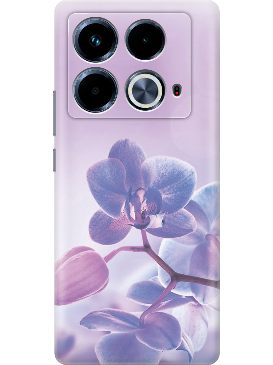 

Силиконовый чехол на Infinix Note 40 с принтом "Лиловые орхидеи", Прозрачный;голубой;фиолетовый, 782626423