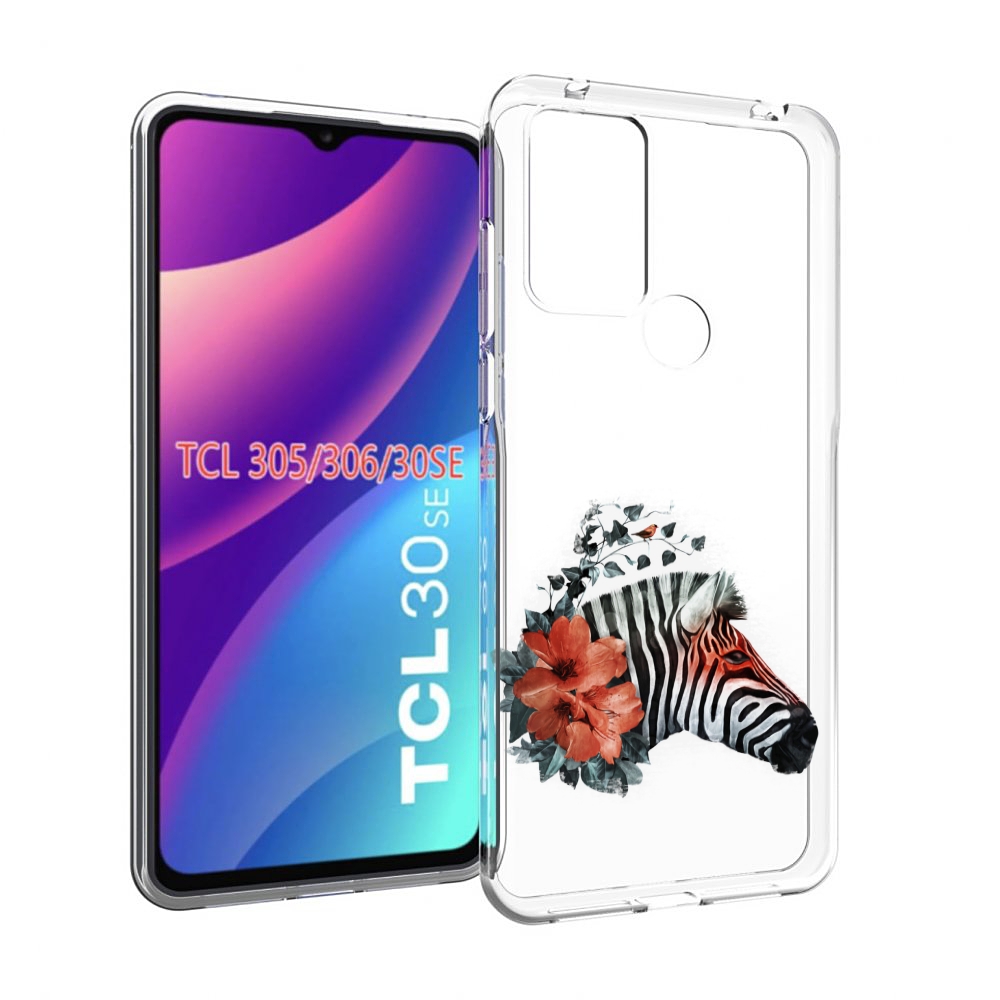 

Чехол MyPads Зебра с цветами для TCL 30SE/305/306/30E, Tocco