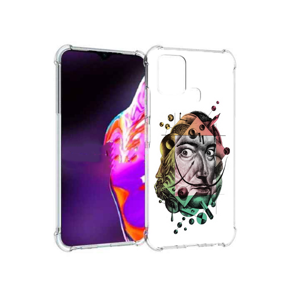 

Чехол MyPads Tocco для Infinix Hot 10s разноцветное лицо абстракция, Прозрачный, Tocco