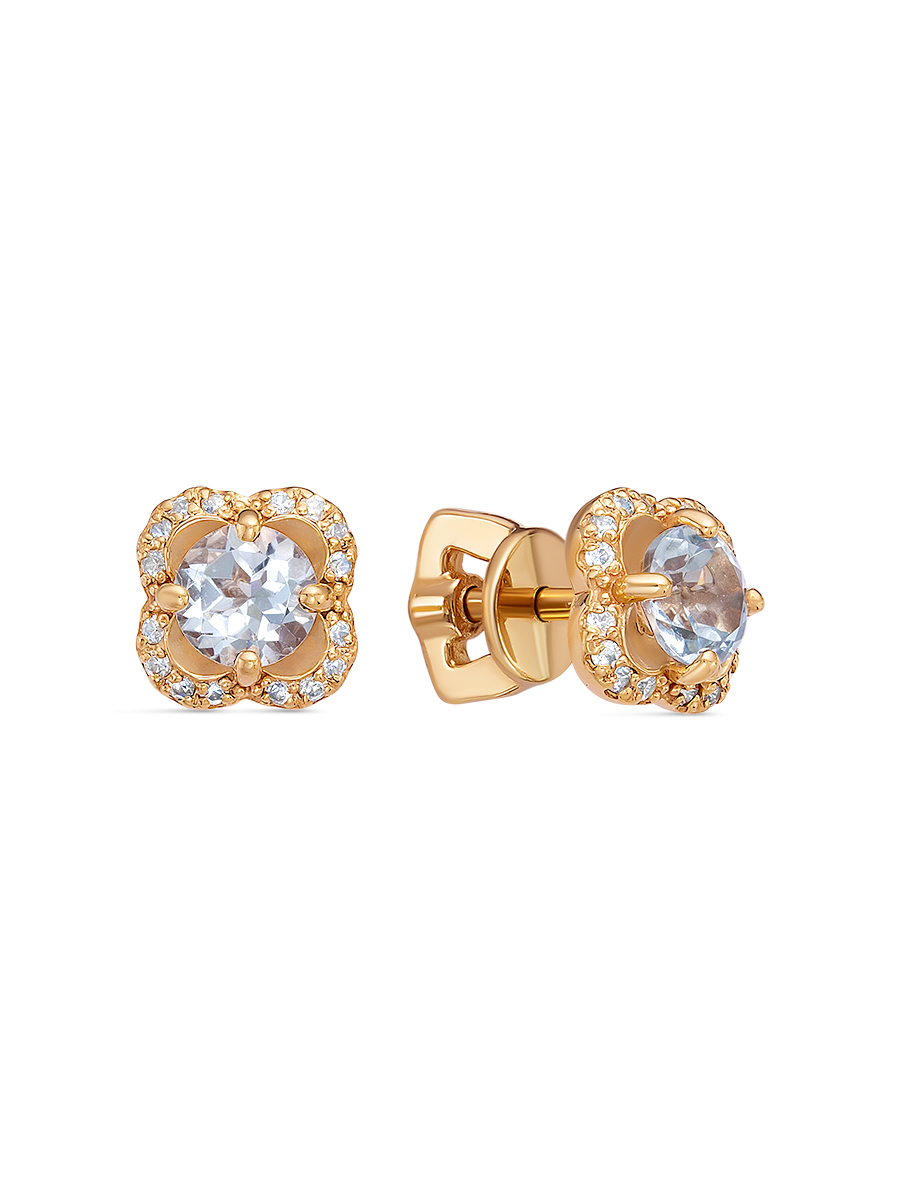 

Серьги-пусеты из серебра с топазом/фианитом SamoroDki Jewelry 2-04-279-08з, 2-04-279-08з