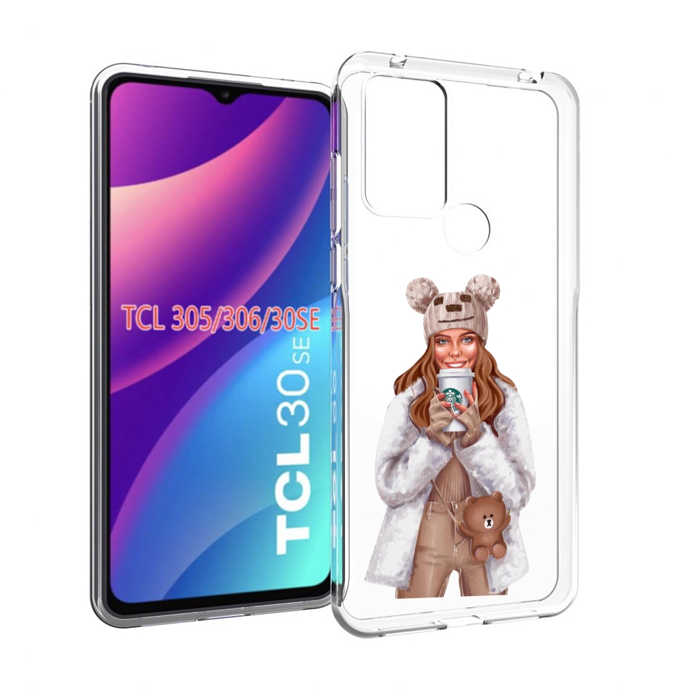 

Чехол MyPads Девушка-с-кофе-старбакс женский для TCL 30SE/305/306/30E, Tocco