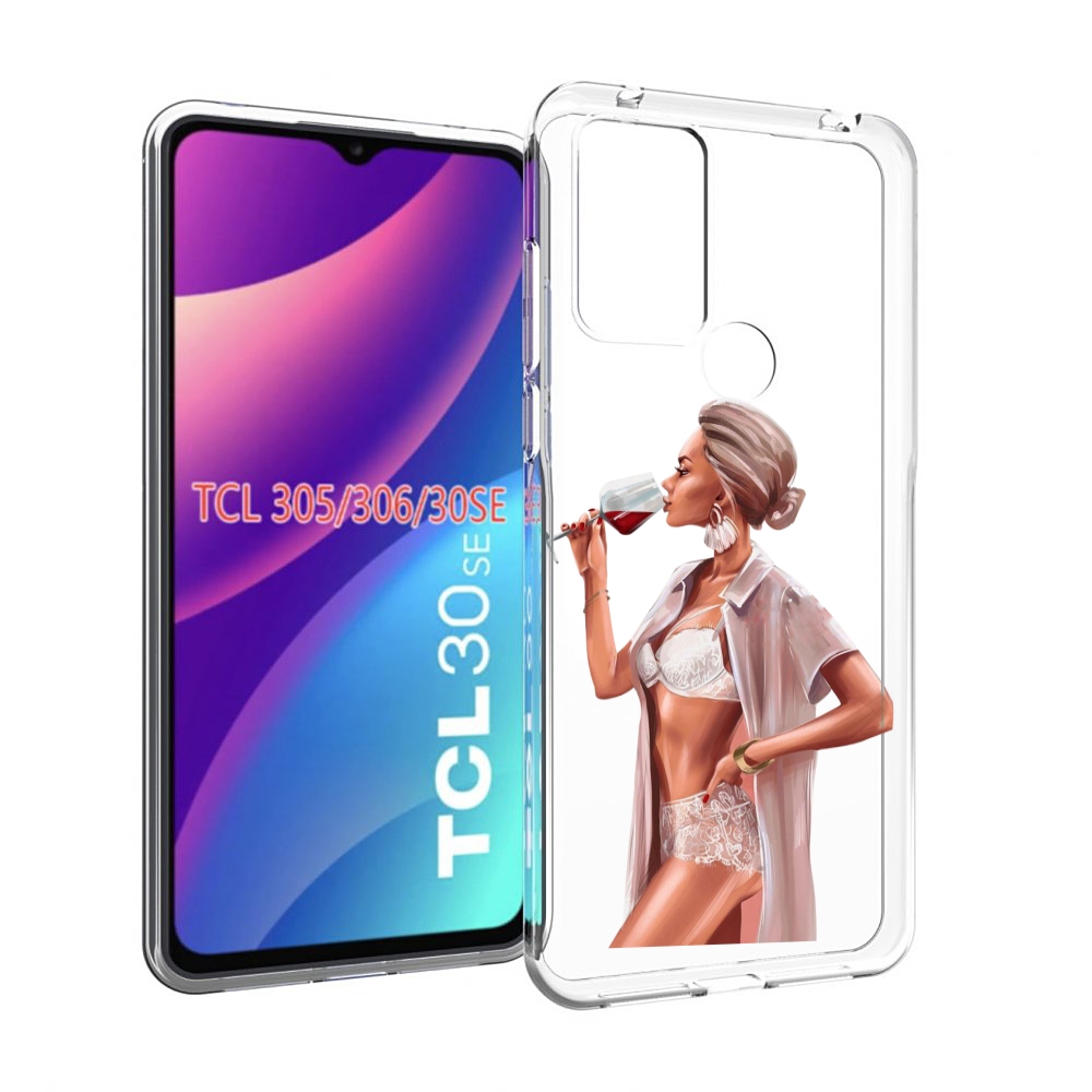 

Чехол MyPads Девушка-с-вином женский для TCL 30SE / TCL 305 / TCL 306 / TCL 30E, Tocco
