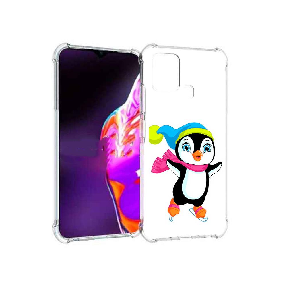

Чехол MyPads Tocco для Infinix Hot 10s пингвин на коньках, Прозрачный, Tocco