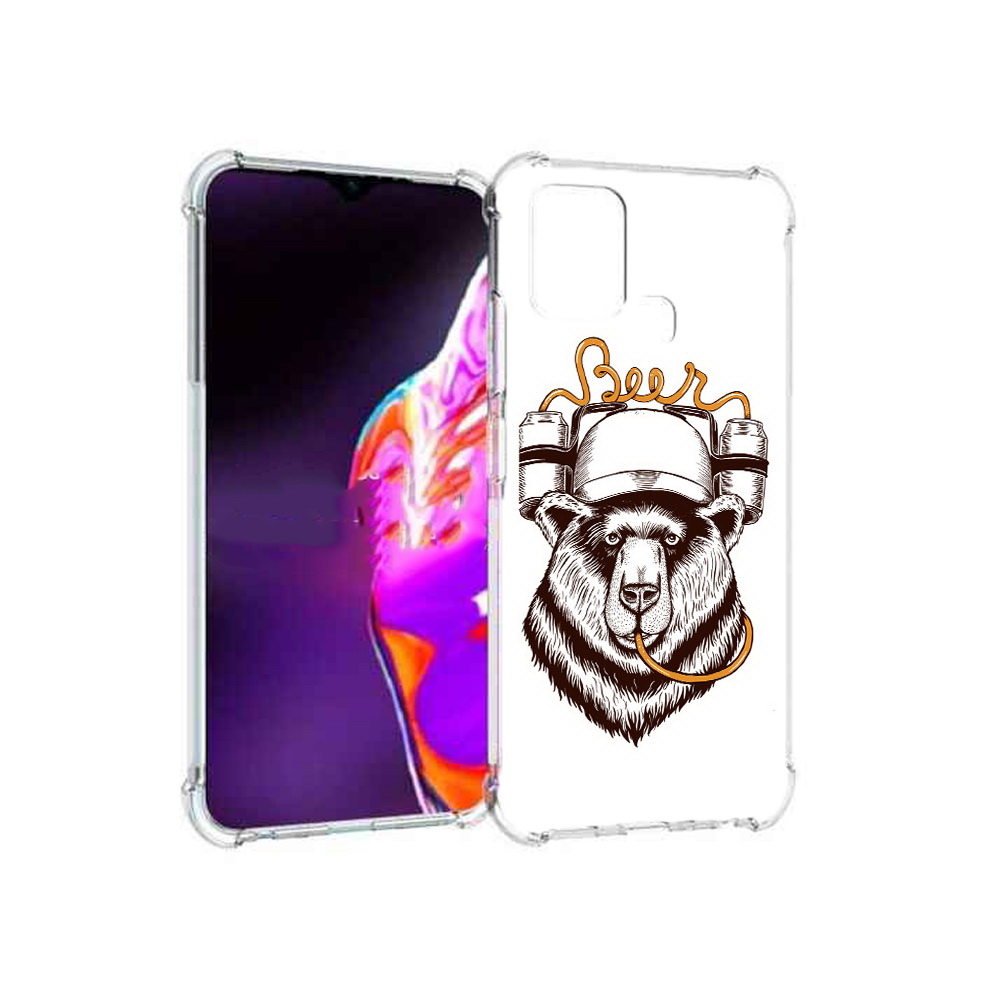 

Чехол MyPads Tocco для Infinix Hot 10s пивной медведь, Прозрачный, Tocco