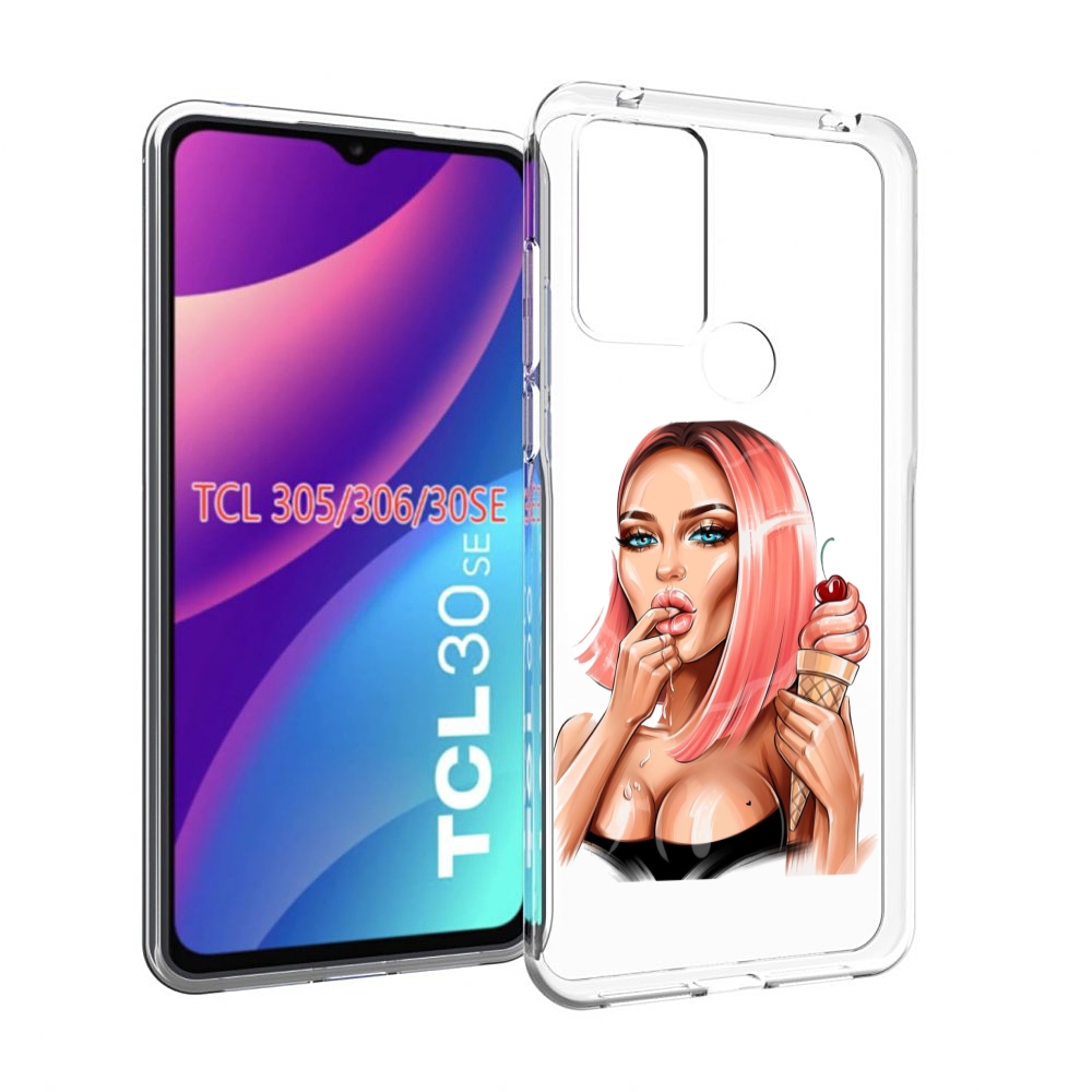 

Чехол MyPads Девушка-и-мороженое женский для TCL 30SE/305/306/30E, Tocco