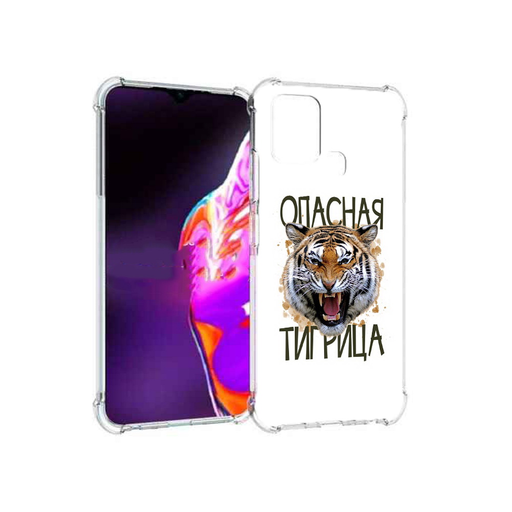 

Чехол MyPads Tocco для Infinix Hot 10s опасная тигрица, Прозрачный, Tocco