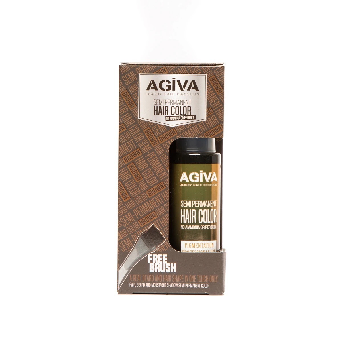 Краска для волос и бороды AGIVA коричневый цвет, 125 мл