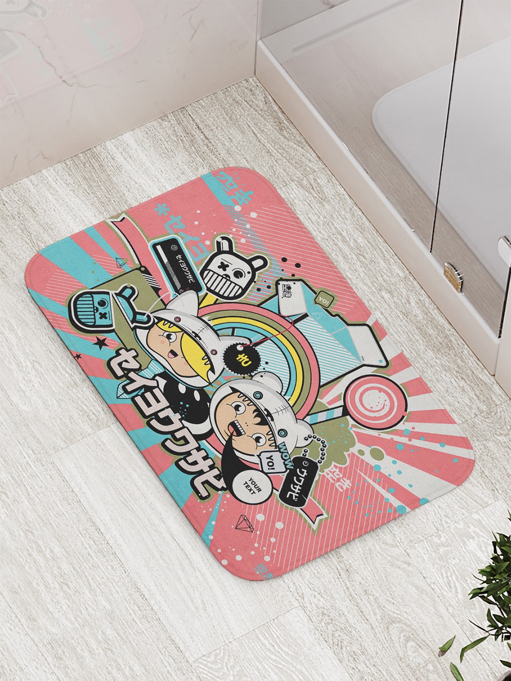 

Коврик противоскользящий для ванной, сауны, бассейна, 77х52 см bath_65128 JoyArty