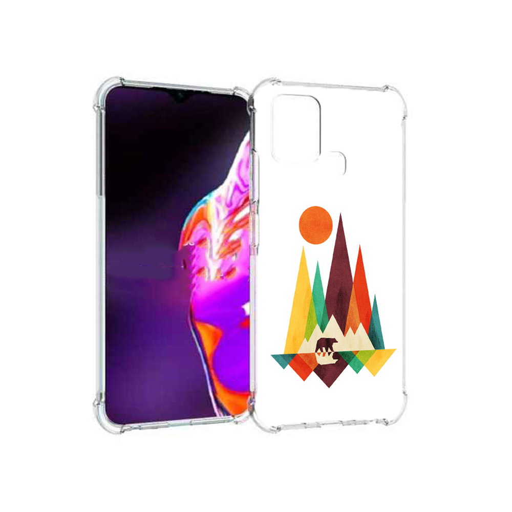 

Чехол MyPads Tocco для Infinix Hot 10s нарисованные горы с медведем, Прозрачный, Tocco