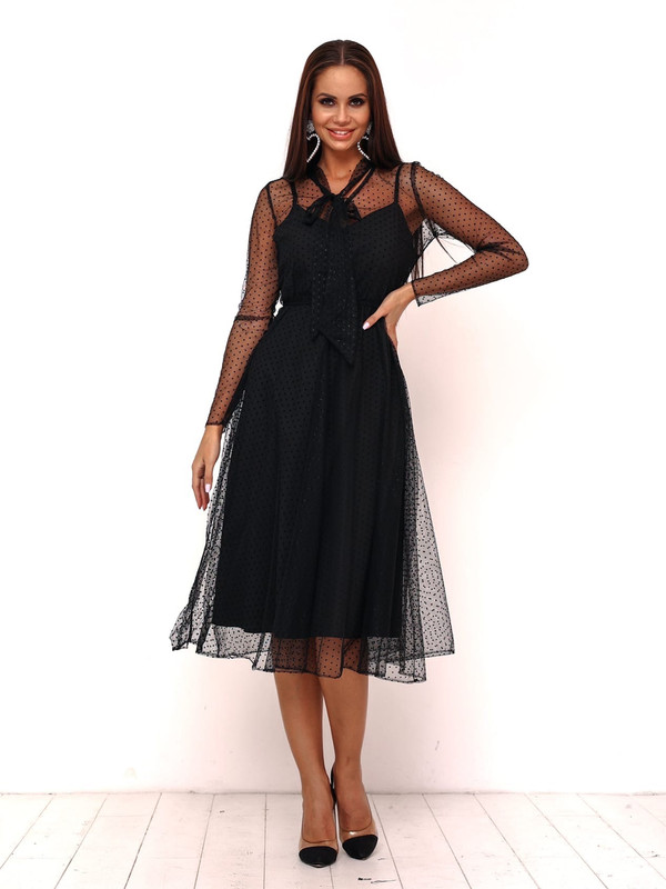 

Платье женское DAZZLE STYLE Шанталь черное 44 RU, Шанталь